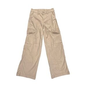 American‎ Eagle Mid Rise Wide Leg Cargo Pants light pink khaki Skater Gorpcore 0